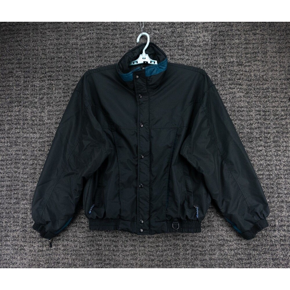 Vintage Sierra Sport Bomber Jacket Mens Large Black Full Zip Lined Windbreaker